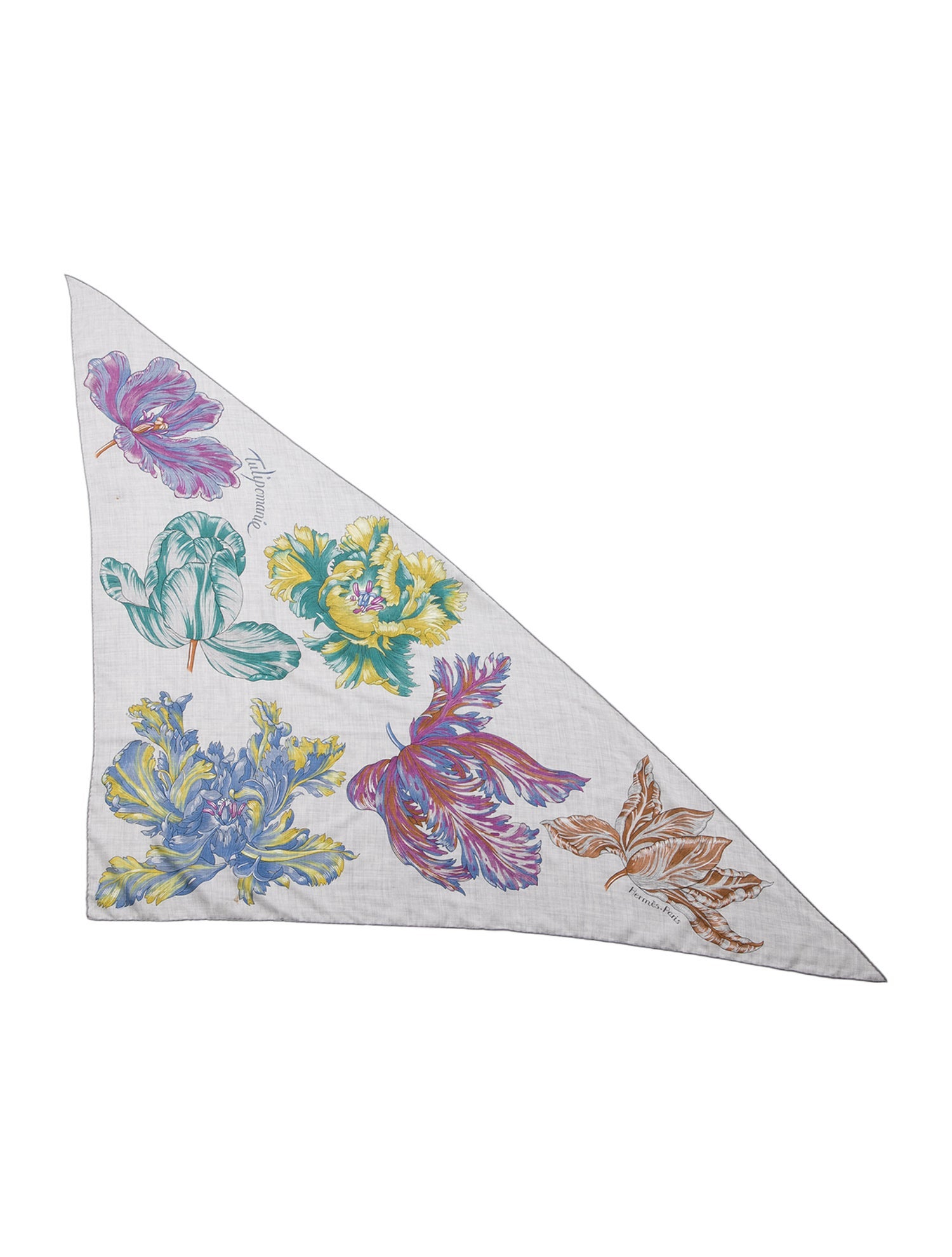 Hermès Tulipomanie Silk Triangle Scarf