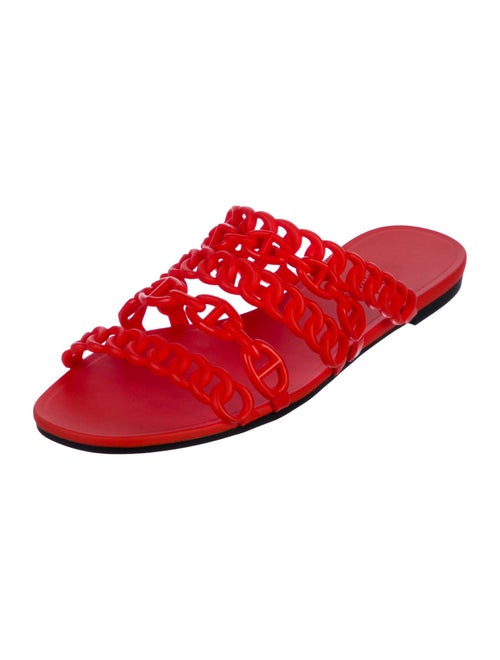 Hermès Nude Chain-Link Accent Slides