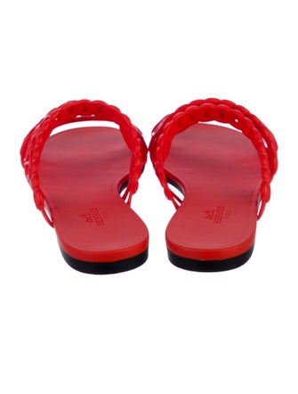 Hermès Nude Chain-Link Accent Slides