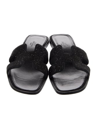 Hermès Glitter Crystal Embellishments Slides