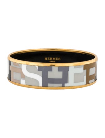 Hermès Enamel Wide Bangle Bracelet