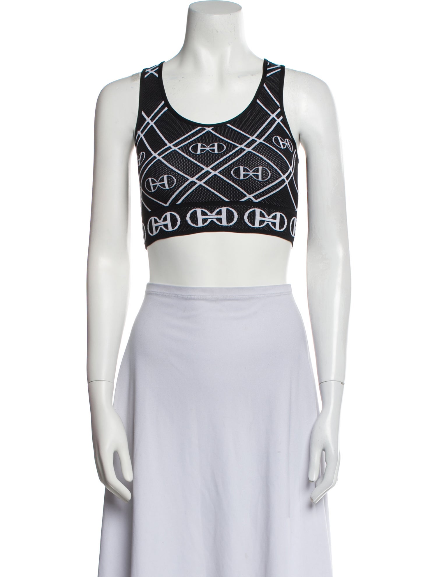 Hermès Printed Scoop Neck Crop Top