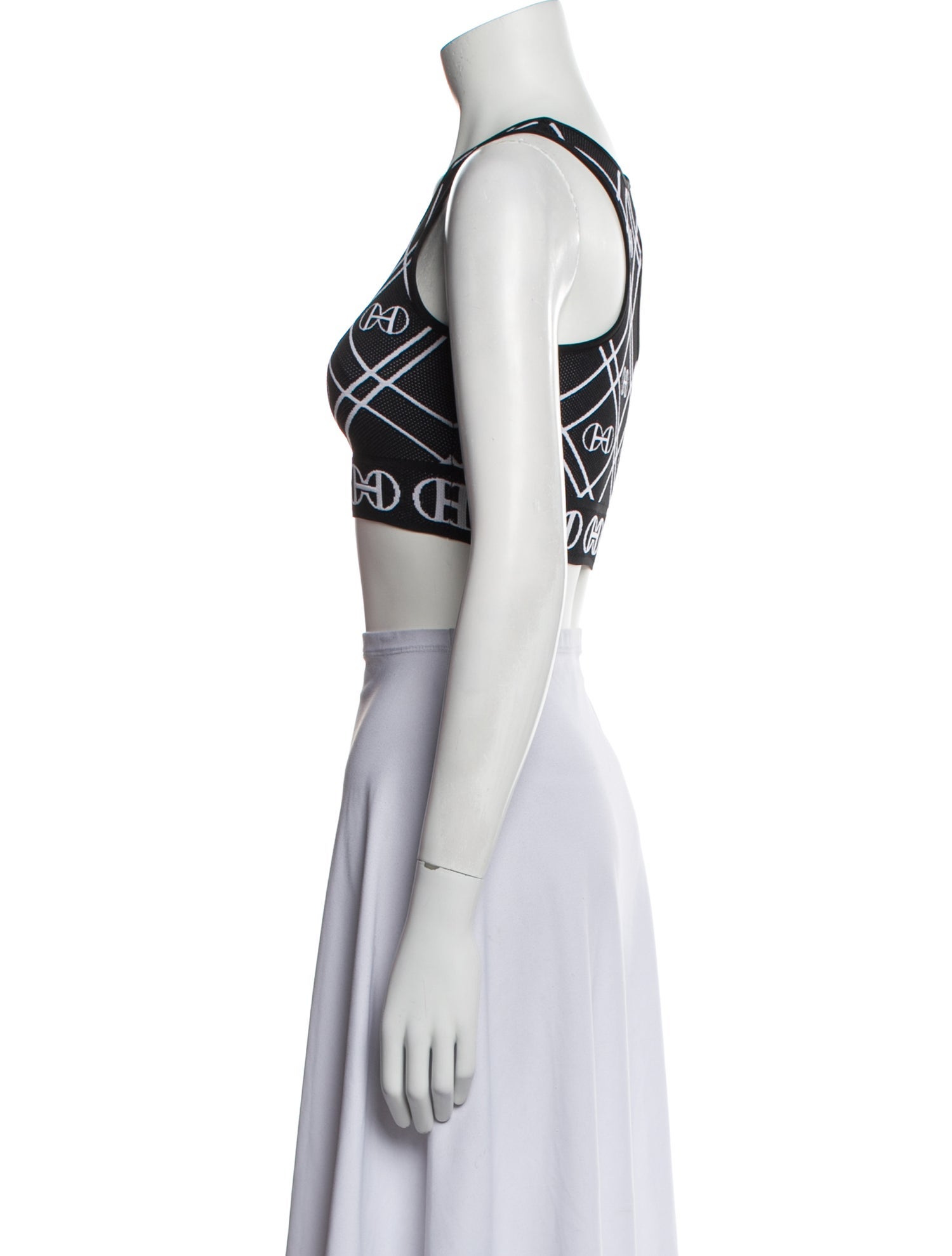 Hermès Printed Scoop Neck Crop Top