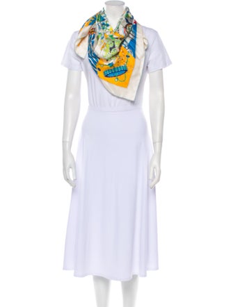 Hermès De L'Ombrelle Aux Duels Double Face Silk Scarf