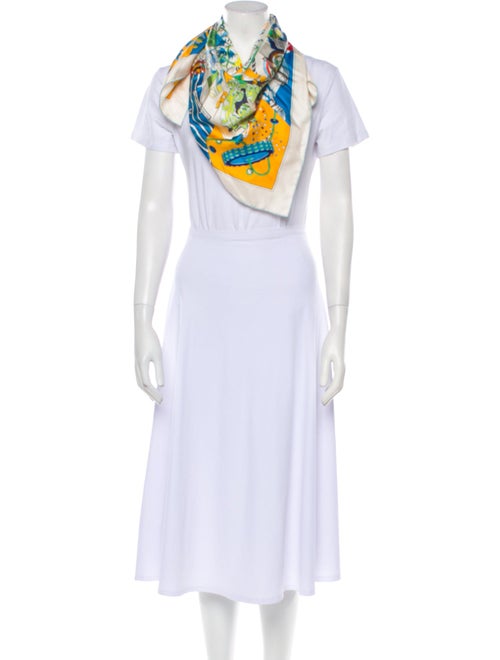 Hermès De L'Ombrelle Aux Duels Double Face Silk Scarf