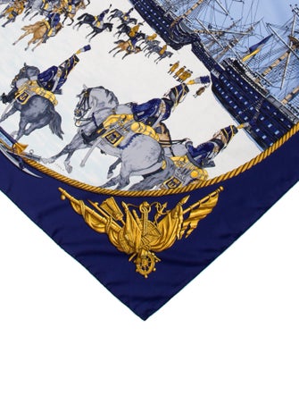 Hermès Marine Et Cavalerie Silk Scarf