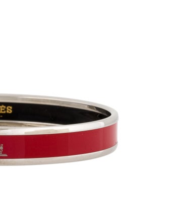 Hermès Calèche Narrow Enamel Bangle Bracelet