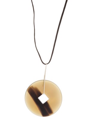 Hermès Horn Tsuba Pendant Necklace