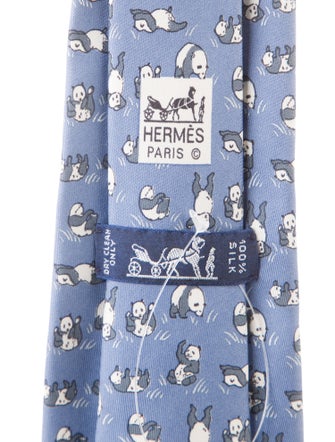 Hermès Panda Pattern Tie