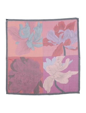 Hermès Etude Pour Un Iris-Arc En Ciel Mousseline Silk Shawl