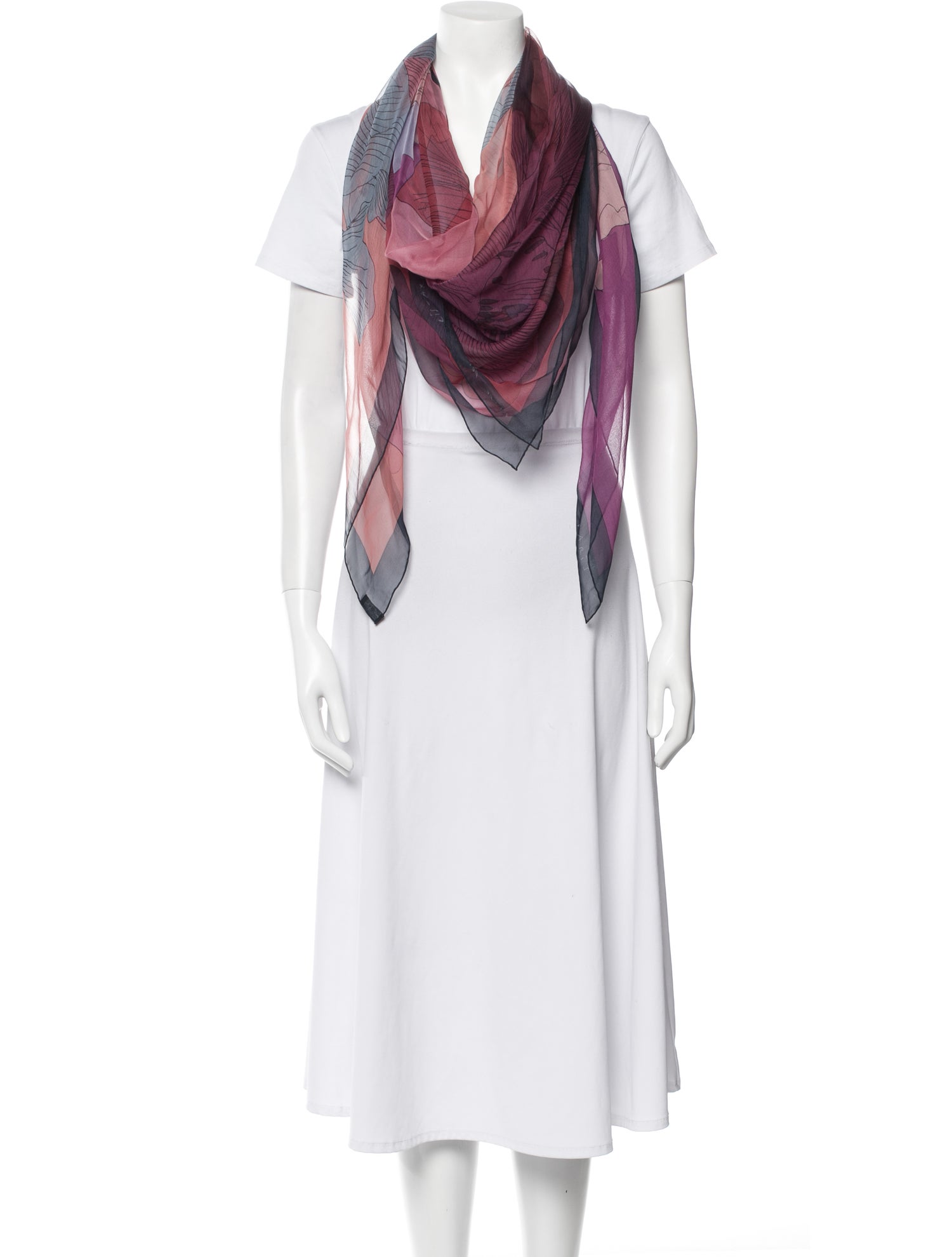 Hermès Etude Pour Un Iris-Arc En Ciel Mousseline Silk Shawl