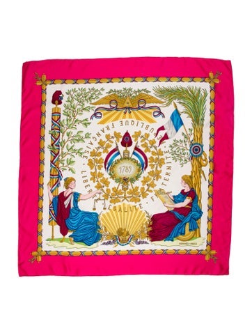 Hermès Scarves and Shawls Republique Francaise Liberte Egalite Fraternite 1789 Silk Scarf 90cm