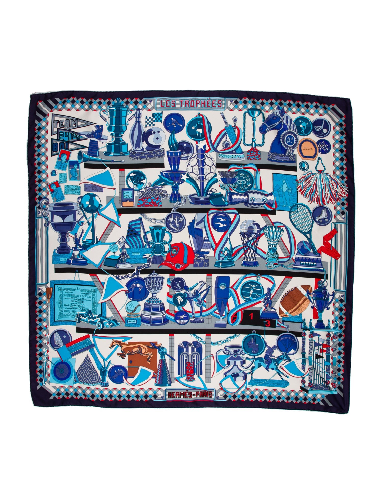 Hermès Les Trophées Silk Scarf