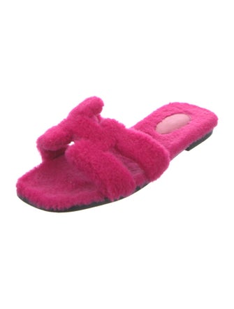 Hermès Faux Fur Slides