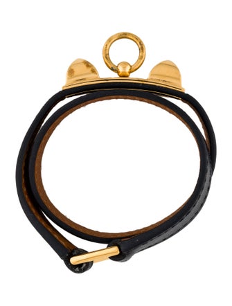 Hermès Leather Rivale Double Tour Bracelet