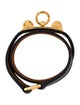 Hermès Leather Rivale Double Tour Bracelet