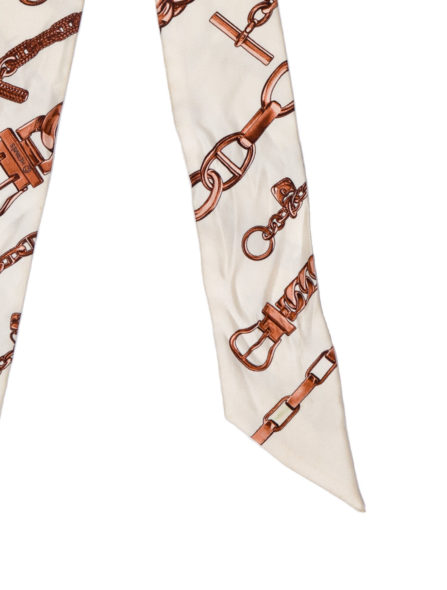 Hermès Chaines et Gourmettes Silk Twilly Scarf