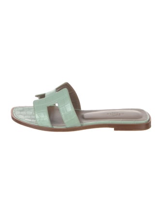 Hermès Oran Crocodile Slides