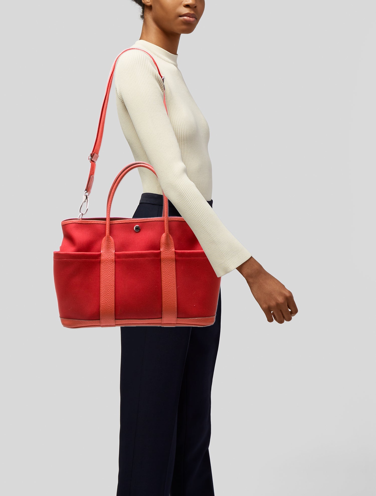 Hermès Toile Militaire Garden Party Pockets 36