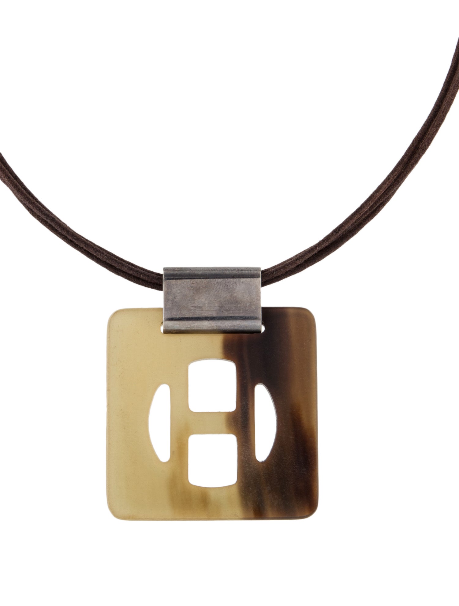 Hermès Horn Square Pendant Necklace