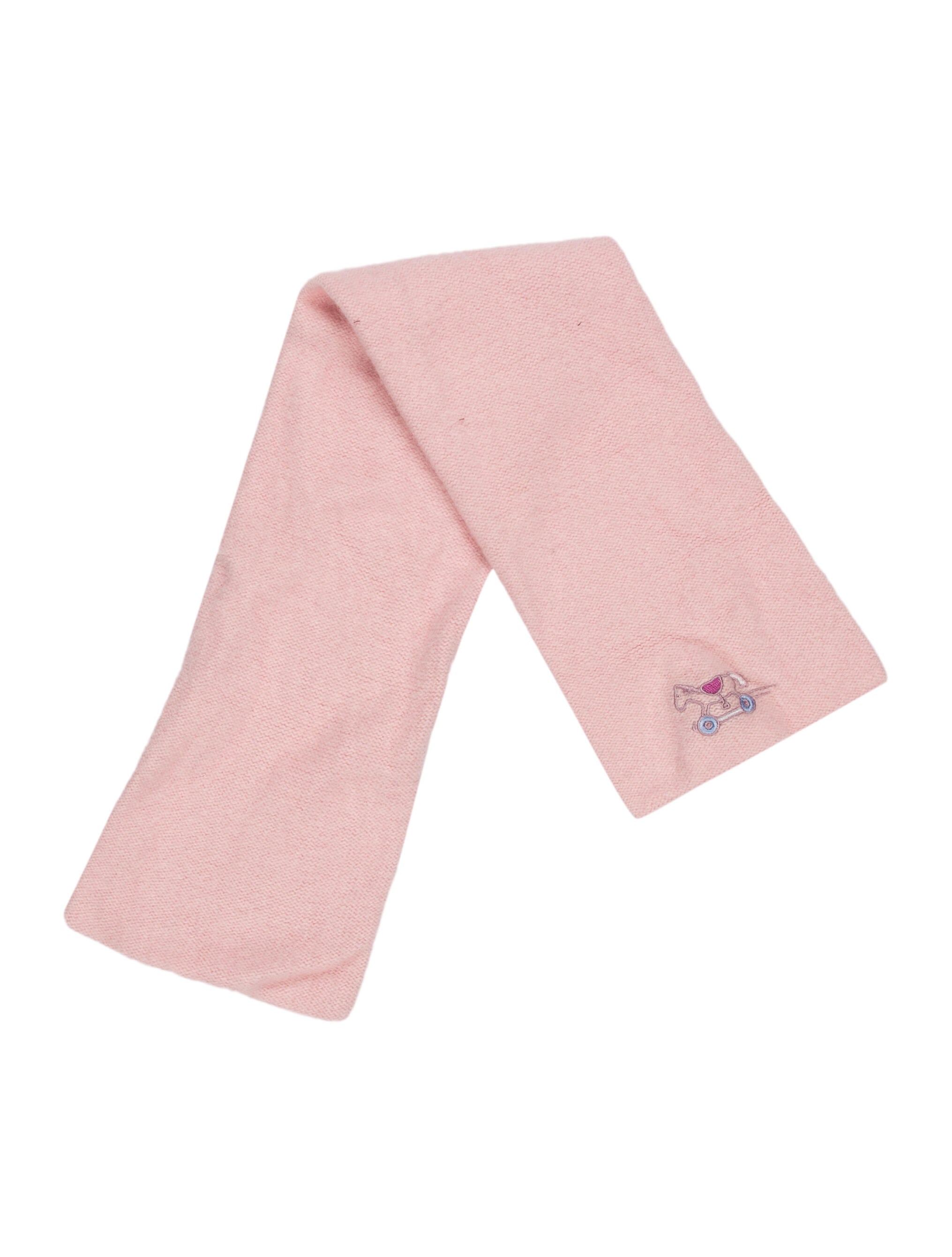 Hermès Girls' Cashmere Embroidered Scarf