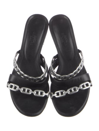 Hermès Ajaccio Leather Slides