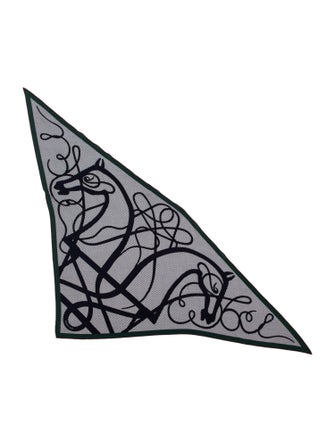 Hermès Coup de Fouet Chemise Giant Silk Triangle Scarf