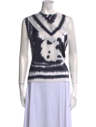 Hermès Silk Tie-Dye Print Top