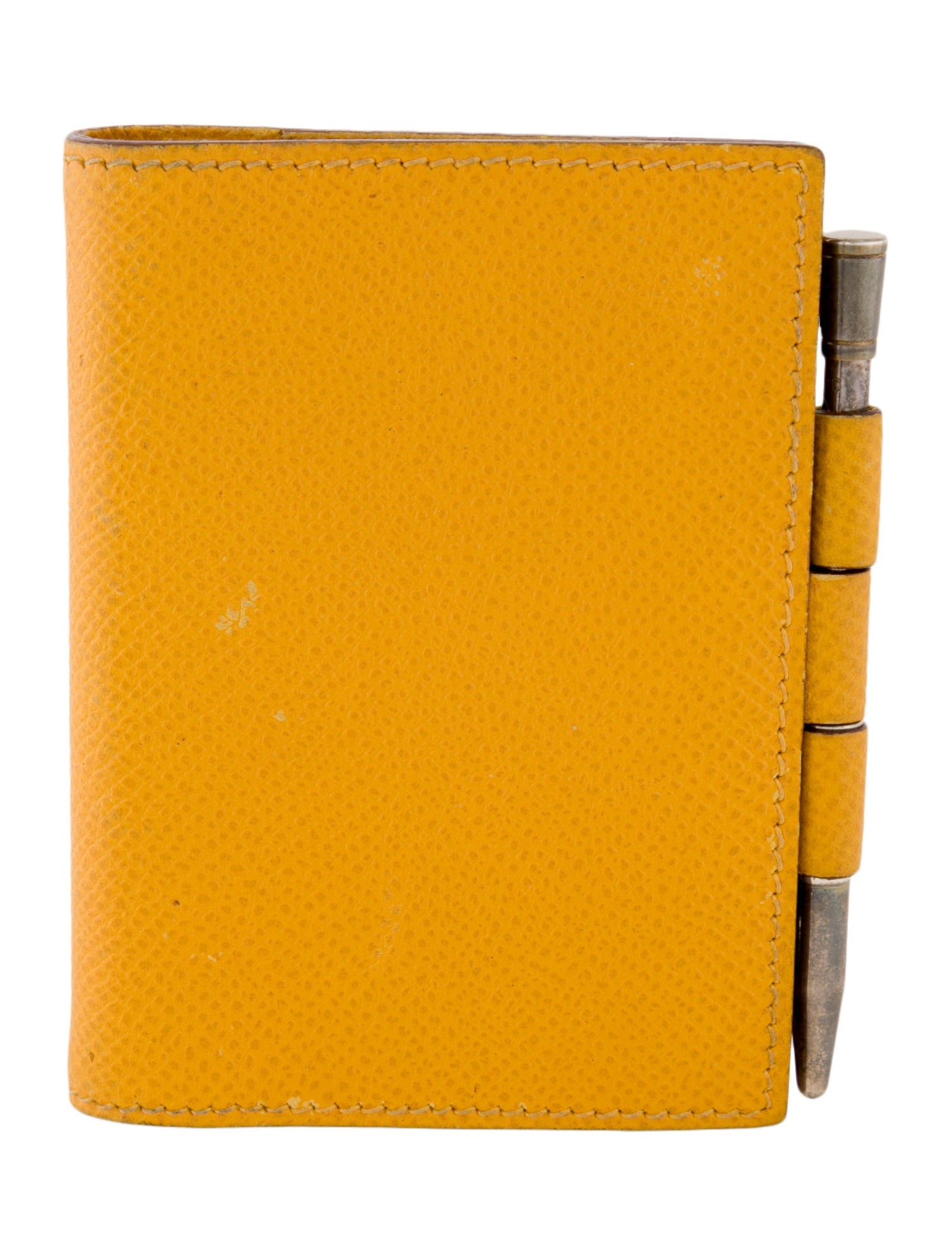 Hermès Vintage Courchevel Simple Agenda Cover & Sterling Ballpoint Pen Set