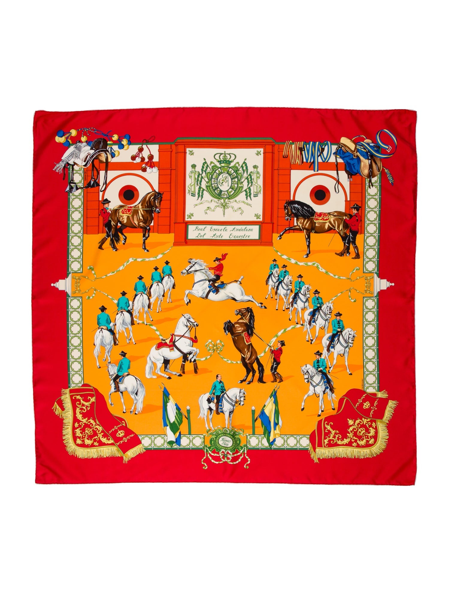 Hermès Escuela Andaluza Del Arte Ecuestre Silk Scarf