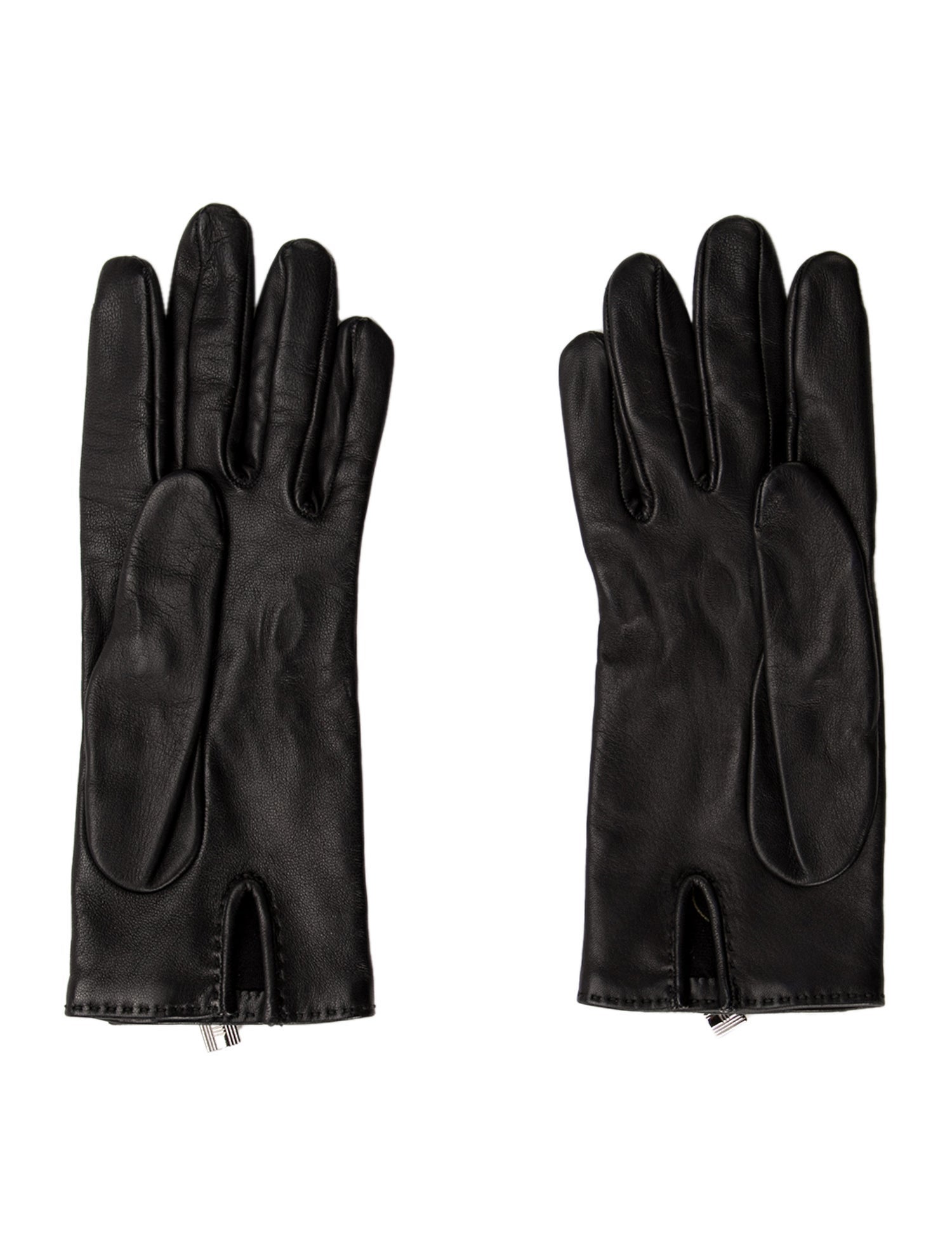 Hermès Lambskin Soya Kelly Lock Gloves