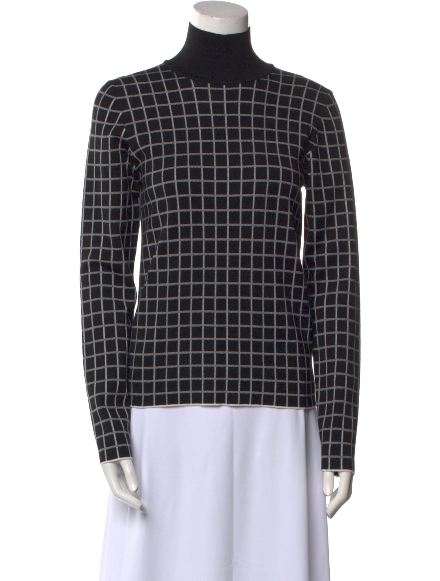 Hermès Plaid Print Turtleneck Sweater