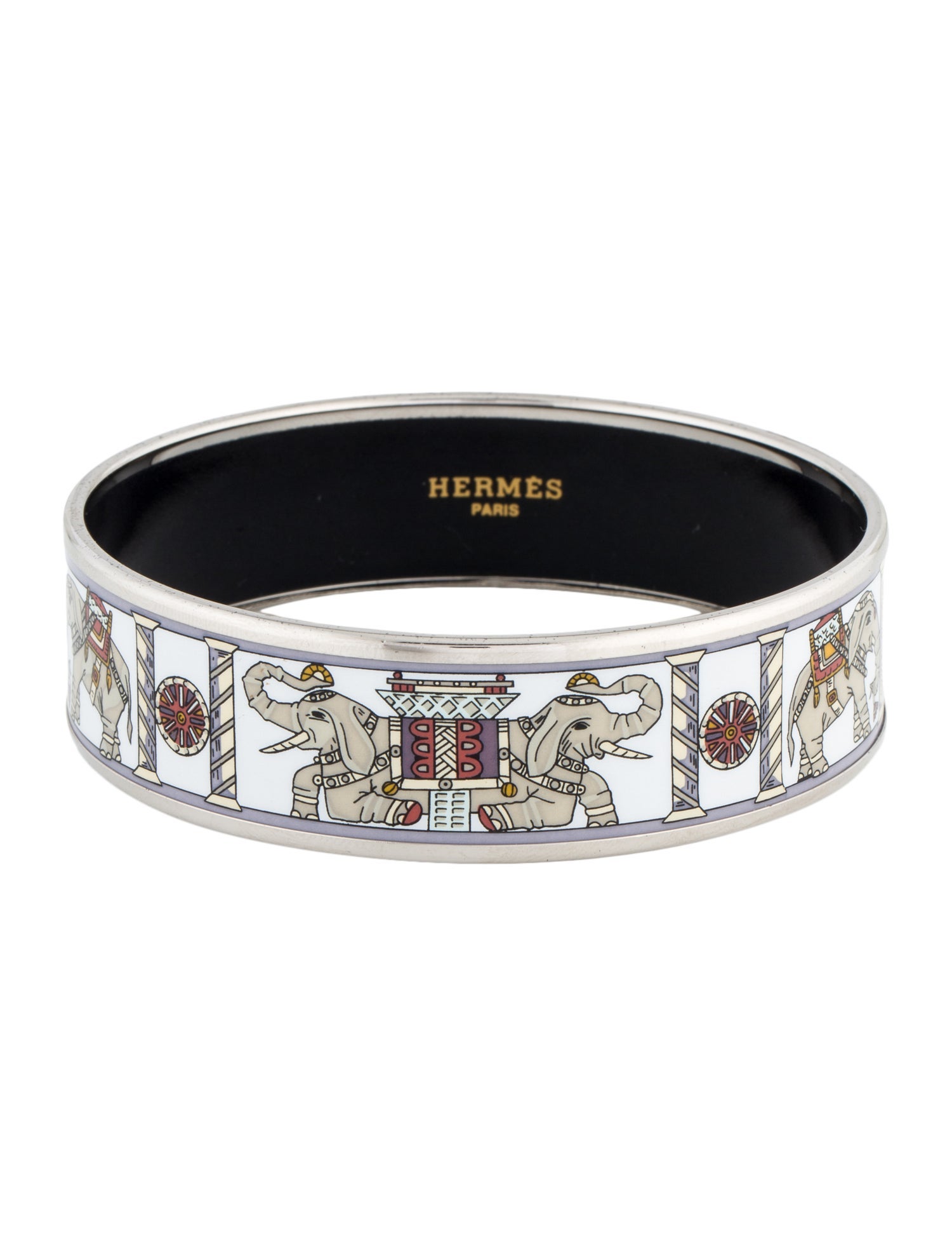 Hermès Wide Enamel Bangle Bracelet