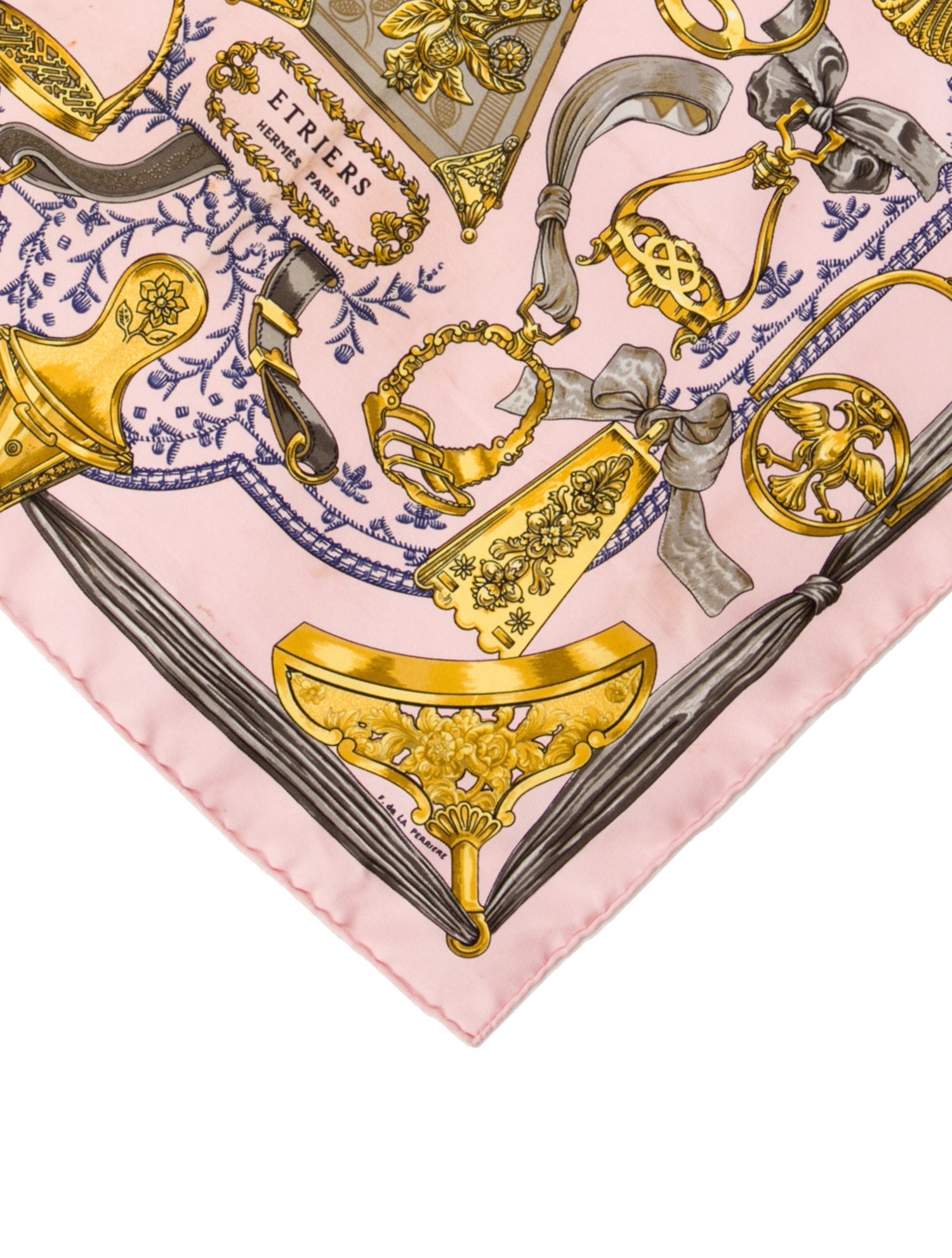 Hermès Etriers Pocket Square Silk Scarf