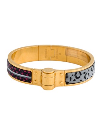 Hermès Narrow Enamel Hinged Bangle Bracelet