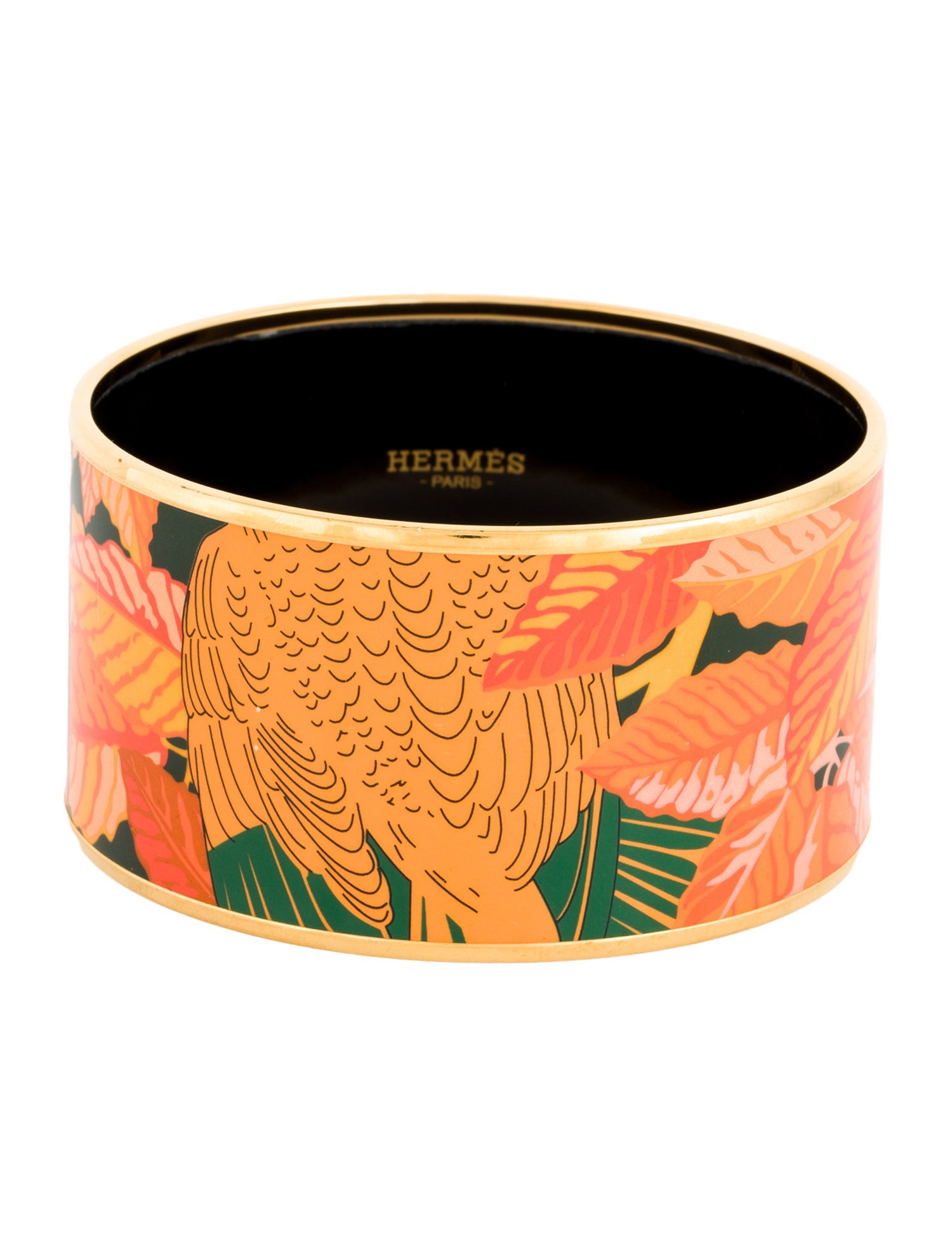 Hermès Enamel Extra Wide Bangle Bracelet