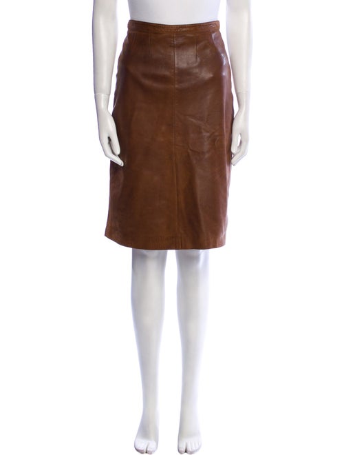 Hermès Leather Knee-Length Skirt