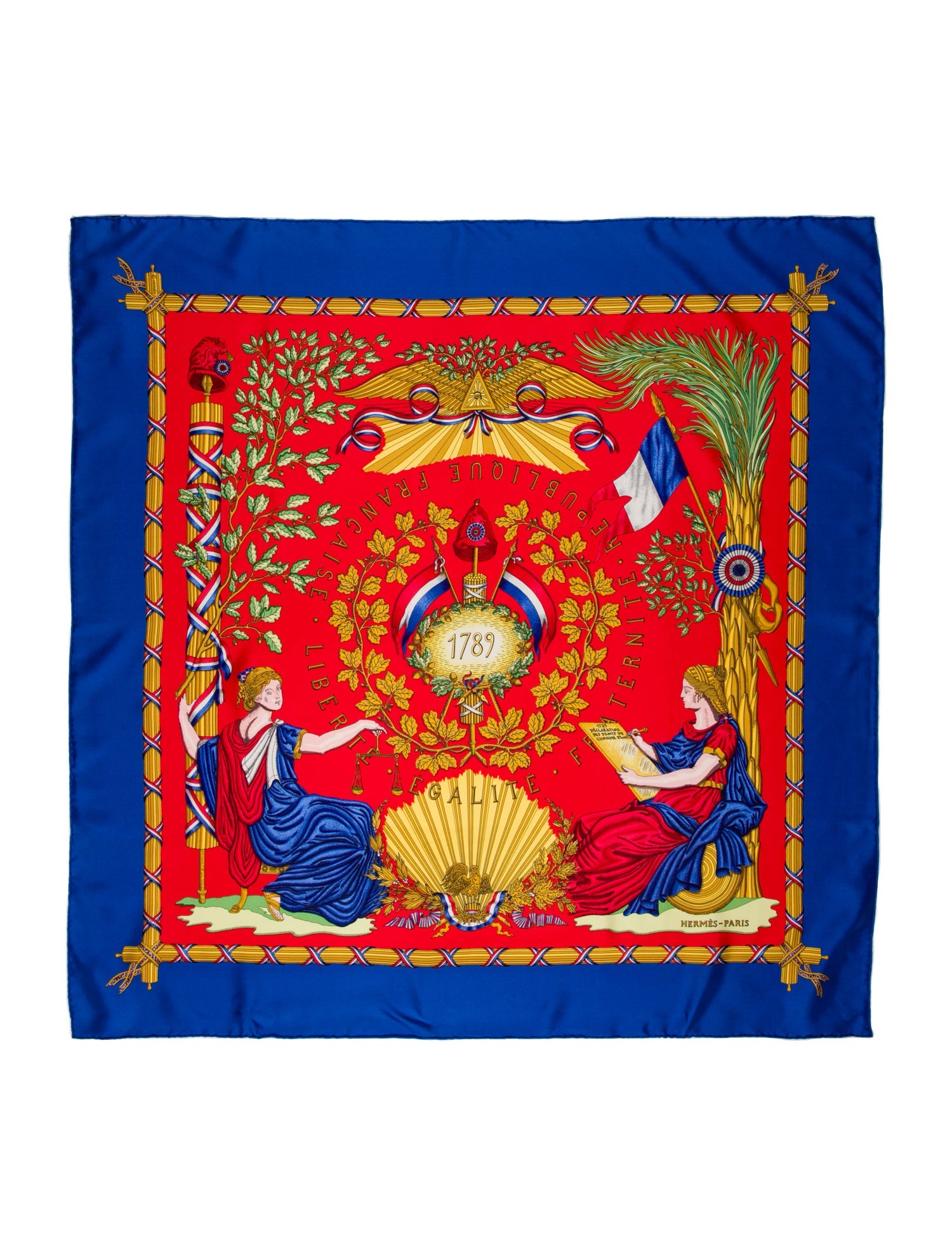 Hermès Republique Francaise Liberte Egalite Fraternite 1789 Silk Scarf