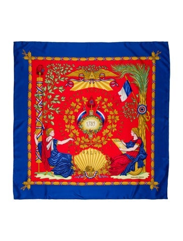 Hermès Scarves and Shawls Republique Francaise Liberte Egalite Fraternite 1789 Silk Scarf 90cm