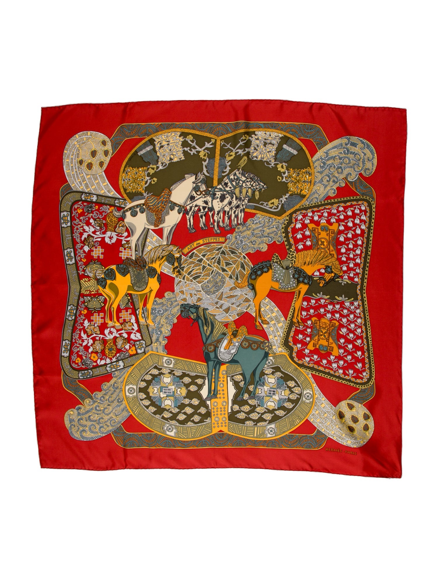 Hermès Art Des Steppes Silk Scarf