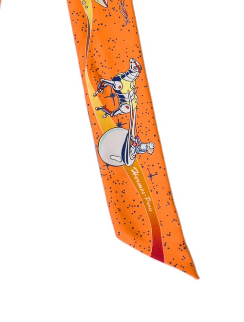 Hermès Space Derby Silk Twilly Scarf