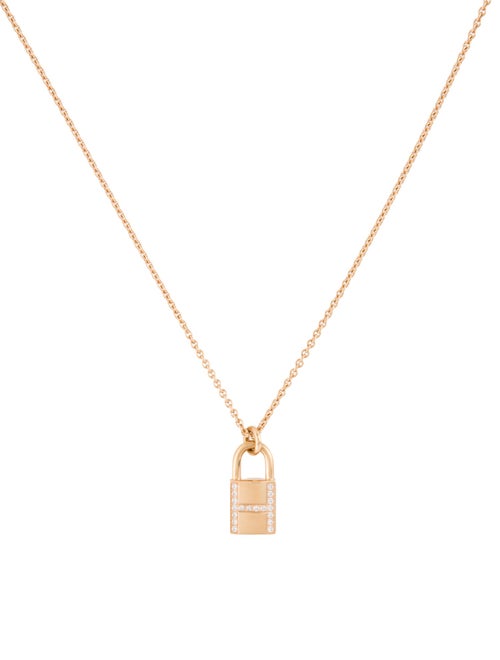 Hermès 18K Diamond Kelly Cadenas Pendant Necklace