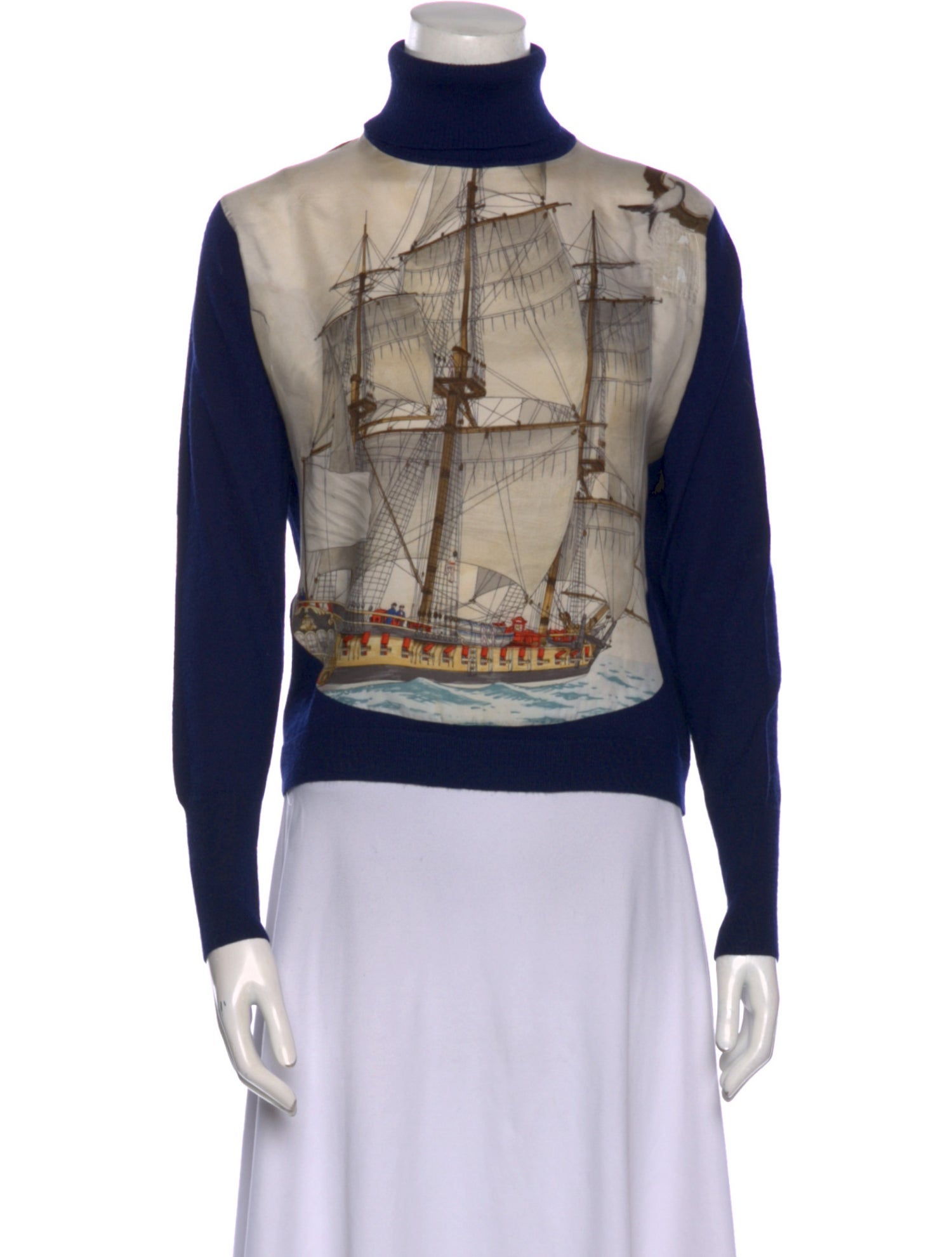 Hermès Graphic Print Turtleneck Sweater