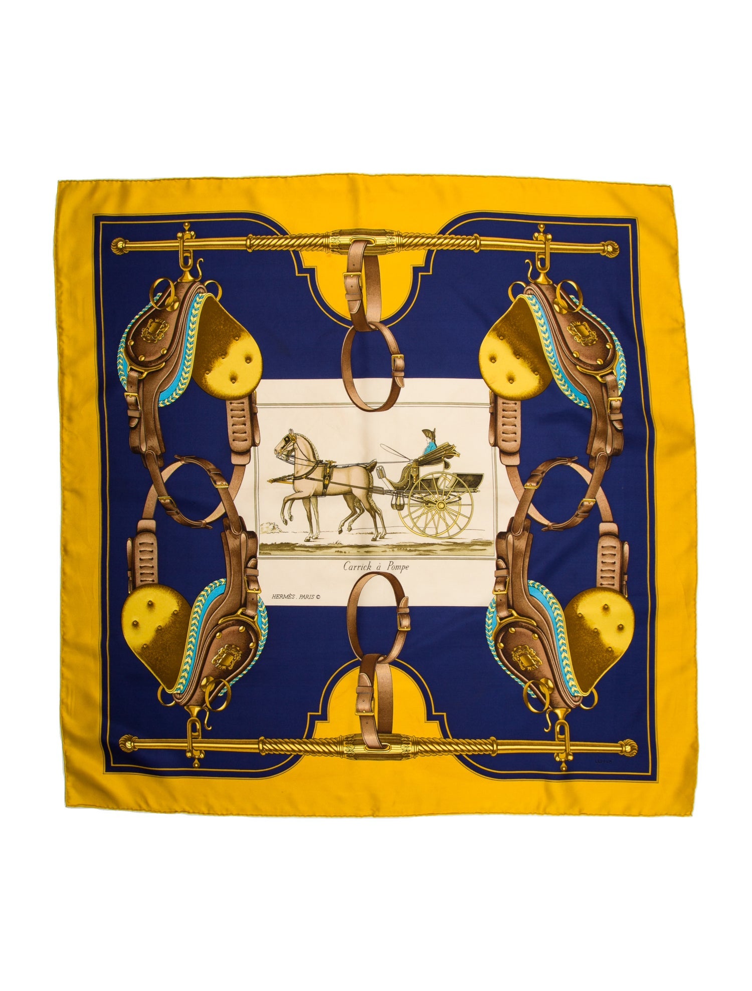 Hermès Carrick à Pompe Silk Scarf