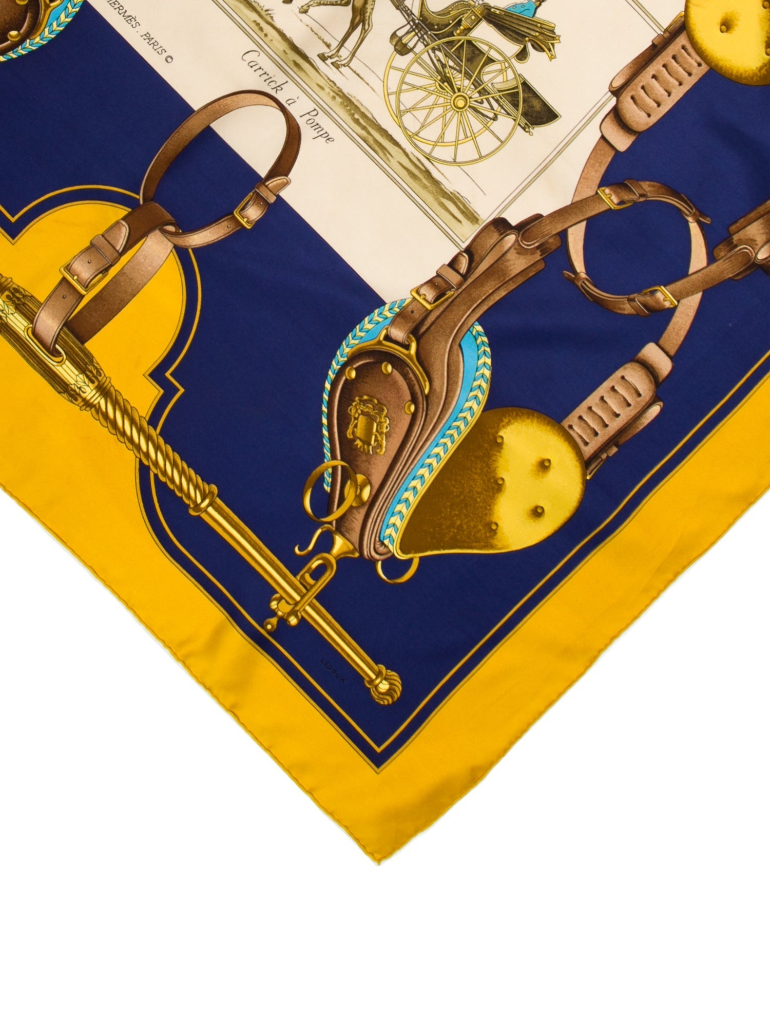 Hermès Carrick à Pompe Silk Scarf