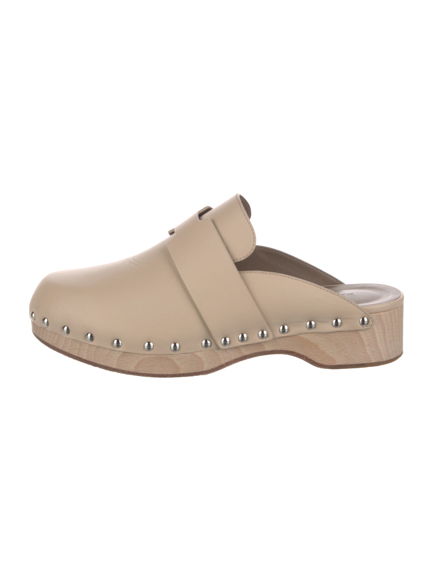 Hermès Leather Studded Accents Mules