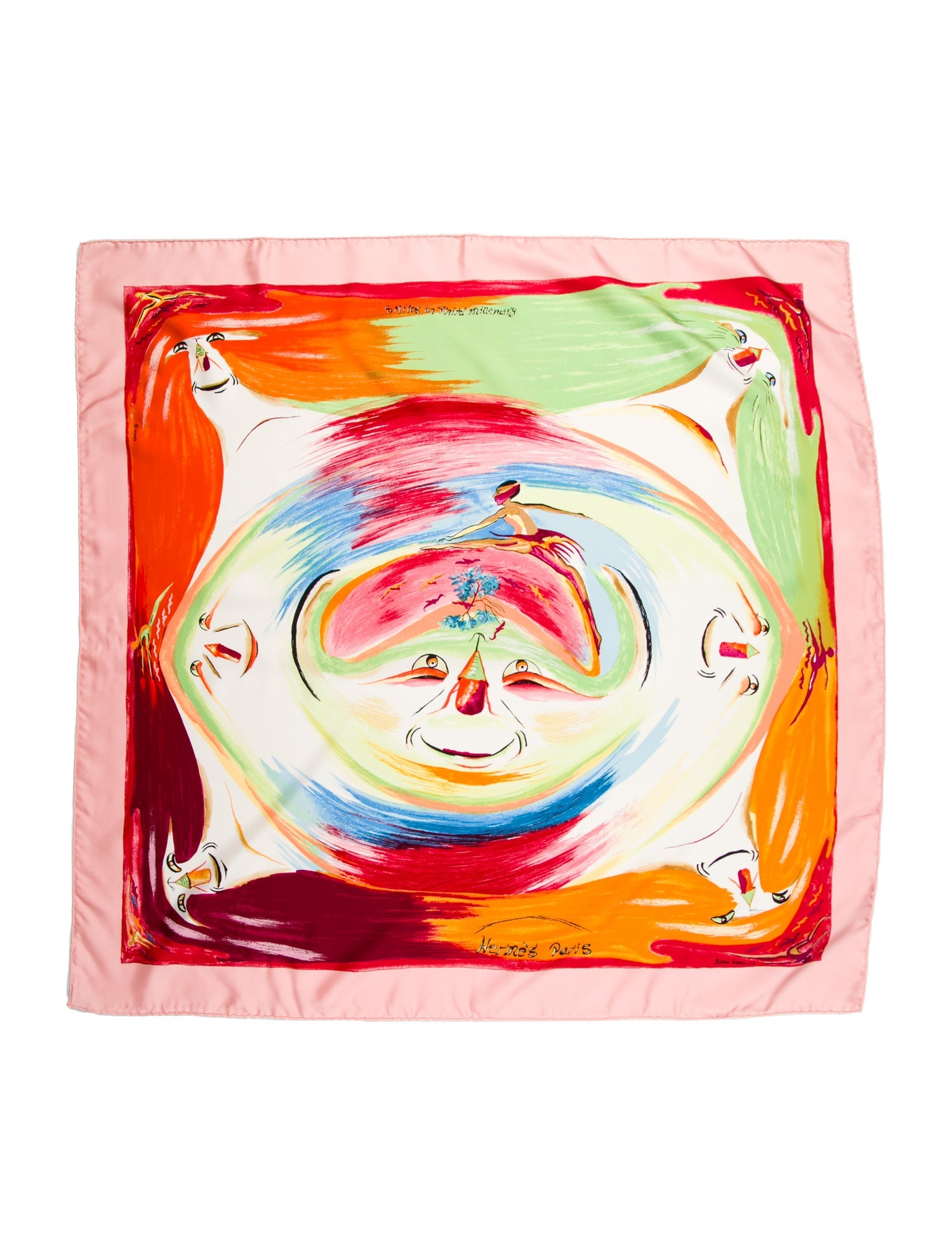 Hermès Smiles In Third Millenary Silk Scarf