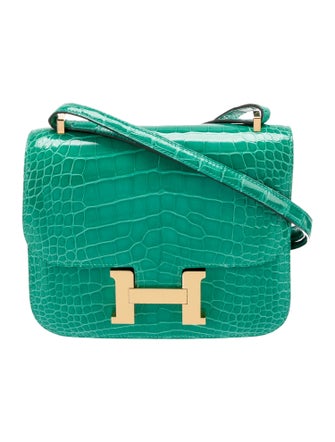 Hermès 2023 Shiny Alligator Mini Constance 18
