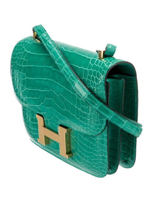 Hermès 2023 Shiny Alligator Mini Constance 18
