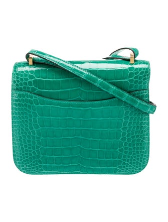 Hermès 2023 Shiny Alligator Mini Constance 18